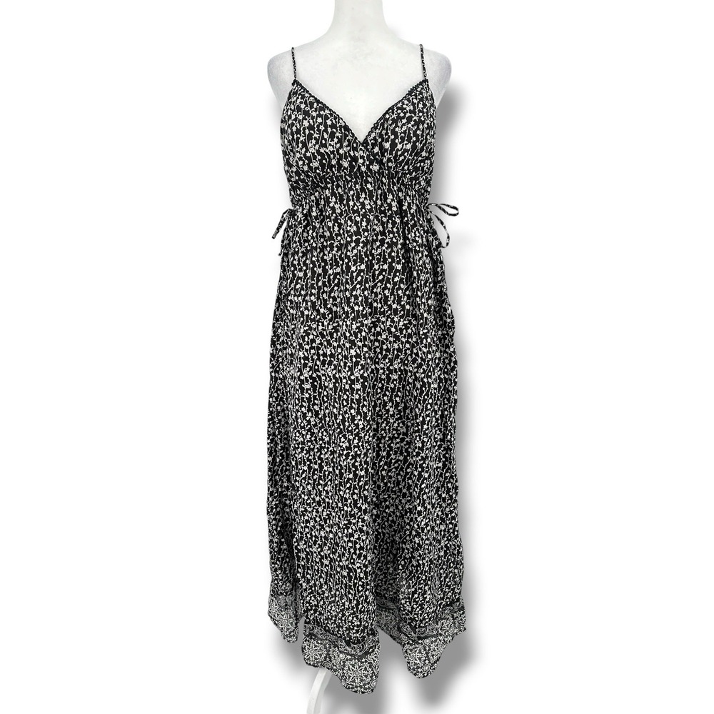 Derek Heart Babydoll Cotton Maxi Dress XL Black Boho Resort Fairycore Flowy Goth
